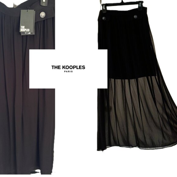 The Kooples sheer, black maxi skirt w/tags sz M - Picture 1 of 7